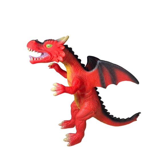 Soft Red Dragon Figure 2018 Soft Rubber PVC Plastic - Picture 1 of 11